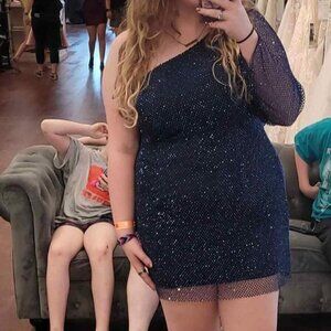 Size 14 Blue one shoulder homecoming dress